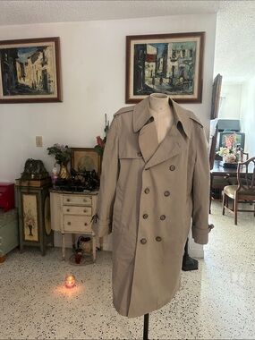 London Fog Trench Coat with Gold and Black Label